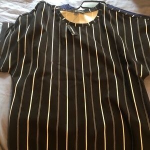 Express black and white stripped blouse